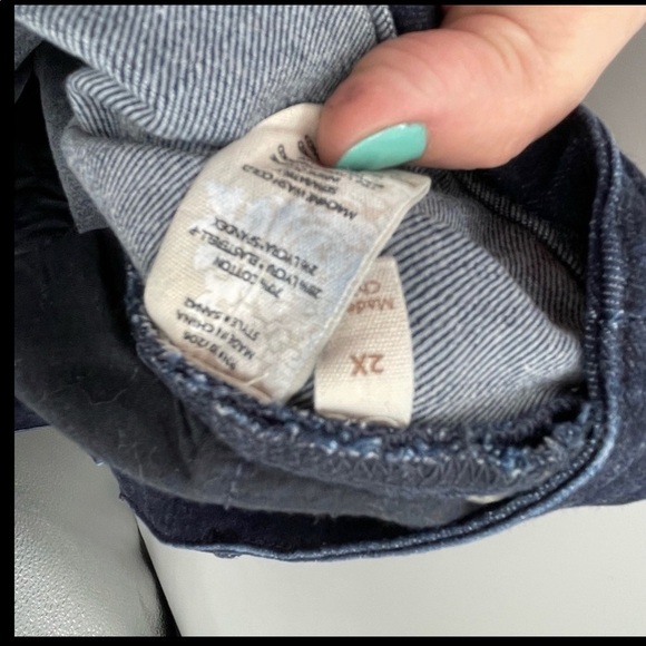 Soft surroundings high rise blue stretch jean with straight leg. 2X - Picture 3 of 6